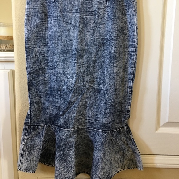 Siren acid washed denim midi skirt - Picture 1 of 4